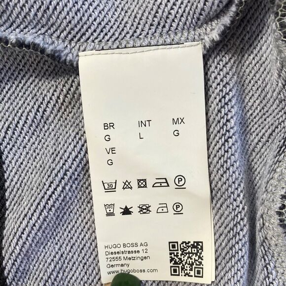 Hugo Boss Women's Sweater - Gray Two Tone Sweatshirt Preppy Casual Slim Fit sz L - Picture 7 of 7